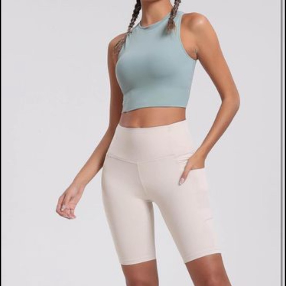 Women's Short Yoga Side Pockets High Waist Workout Running Shorts XXL